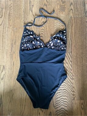 Sauvage Lavish Laser-cut Black One-Piece Swimsuit with Lace Detail - Size L